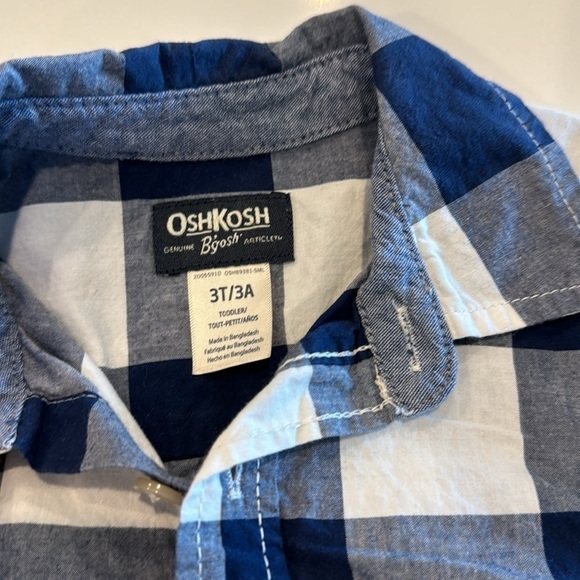 Oshkosh Bgosh Plaid Button Down Shirt Size 3T - Picture 2 of 4